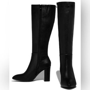 Black Leather Knee High Boots - Never Worn
